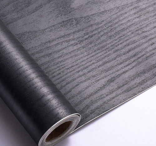 Imagen 1 de 4 de Arthome Papel Tapiz Madera Negra Vinil Adhesivo 43.5x610cm