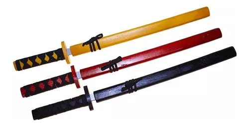 Katana Japonesa X3 Madera Kendo Entrenar 73cm 3 Colores