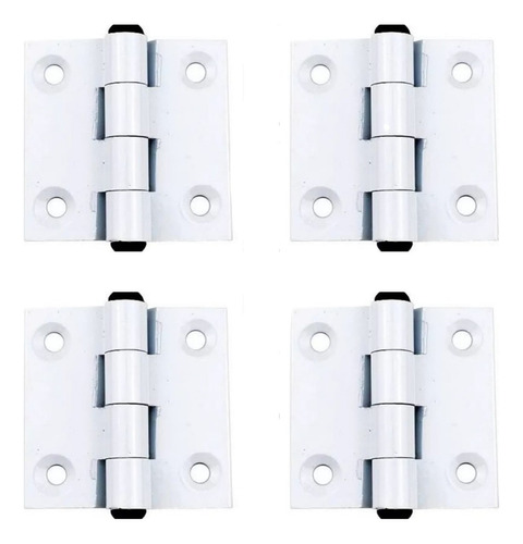 Dobradiça Alumínio 40 X 40 - Kit 04 Unidades Cor Branco