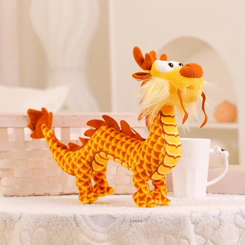 ( Muñeco De Dragón De Animales De Peluche Suave Amarillo