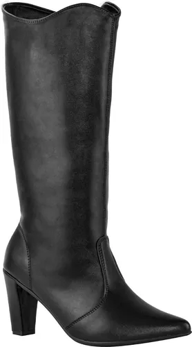 Bota Feminina Cano Longo Salto Alto Fino Montaria Bico Fino