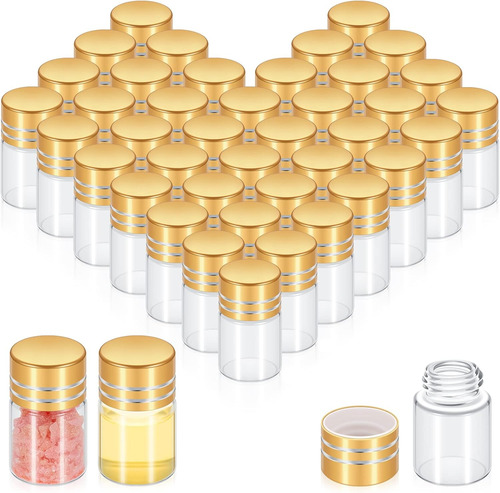 50 Frascos De Vidrio Pequeños, Mini Botellas Transparentes P