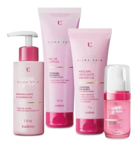 Kit Limpeza De Pele Niina Skin Care Eudora 4 Produtos