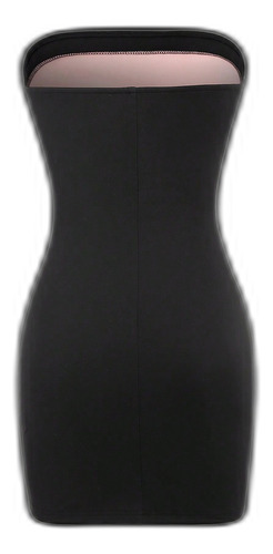 Vestido Sin Tirantes Con Diseño De Bloque De Color Y Decora