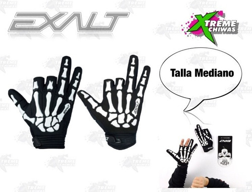 Exalt Paintball Guante Hueso Blanco Con Negro Mediano Xtr C