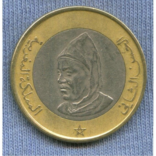 Marruecos 10 Dirhams 1995 * Bimetalica * Rostro Encapuchado