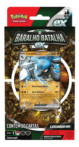 Pokémon Baralho De Batalha Lucario Ex Com 60 Cartas - 290