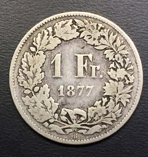 Swi254 Moneda Suiza 1 Franc 1877 Vg Plata Ayff