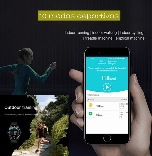 Imagen 8 de 9 de Reloj Inteligente Con Bluetooth,1.3'' Pulsera Deportiva Ip67