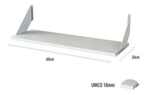 Imagen 3 de 6 de Estante Con Mensulas Exahome 60x20 Repisa Unico 18mm Bazar