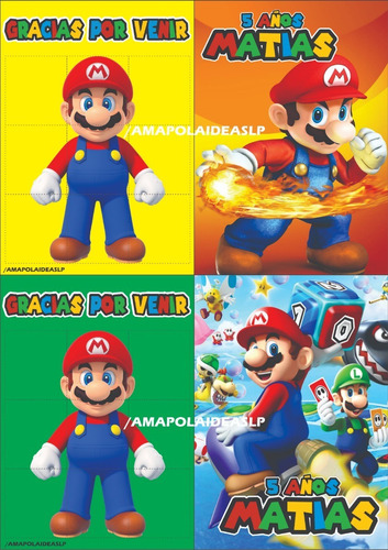 20 Libritos P/colorear Pintar Pers Souvenir Super Mario Bros