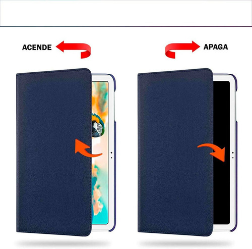 Capa Giratória Para Tablet Galaxy Tab A7 10.4 2020 T505 T500 Cor Azul-escuro