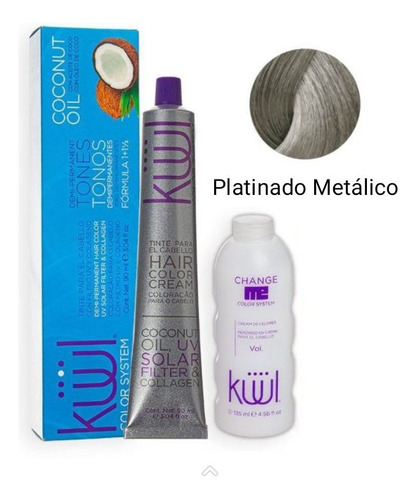 Tinte Kuul Platinado Metalico 90ml + Agua 135ml