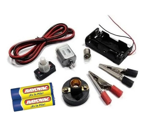 Kit Circuito Eléctrico Escolar 8 Piezas + 2 Pilas  X 5set