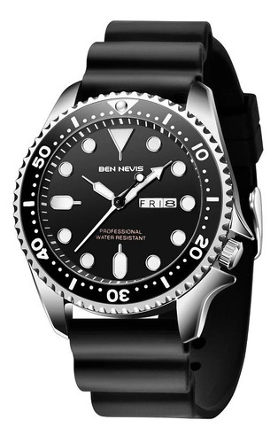 Reloj Ben Nevis 3017 Diseño Seiko Skx009 Movimiento Japones Color de la malla Negro / Cuadrante Negro