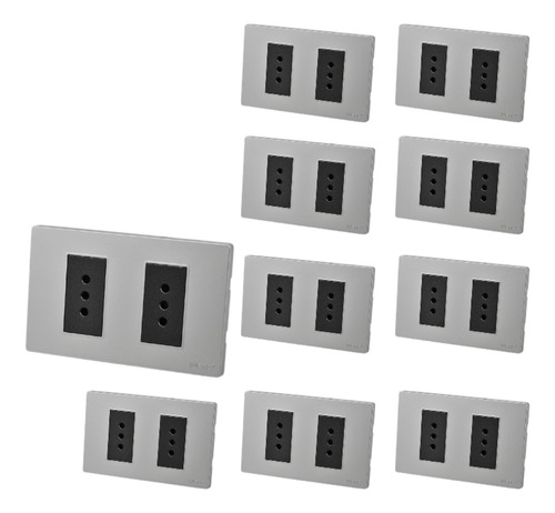 Pack X10 Tomacorriente Enchufe Doble Hembra 10ah 250v Sec
