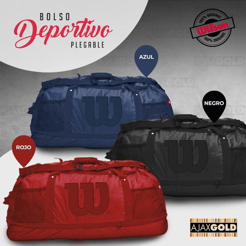 Imagen 6 de 9 de Bolso Wilson Deportivo Viaje Urbano Fitness Bolsillo Gym
