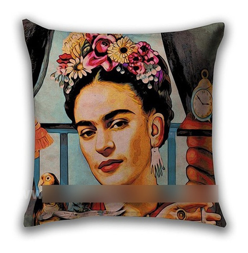 Cojin Decorativo Frida Con Reloj Almohada Estampada