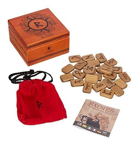 Tarot Runas Madera Caja De Madera  + Libro