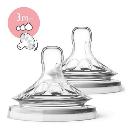 Imagen 1 de 2 de Tetina Philips Avent Scf045/27 Natural 3m+ Flujo Variable