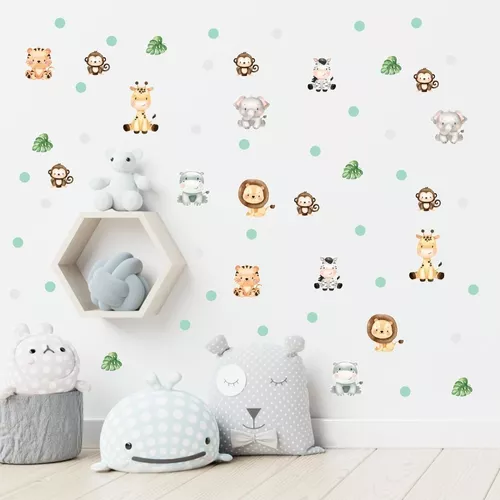 Adesivo Parede Infantil Bebê Desenho Dinossauro Safari Animais Lindos Super  Fofos Decoração Quarto HD