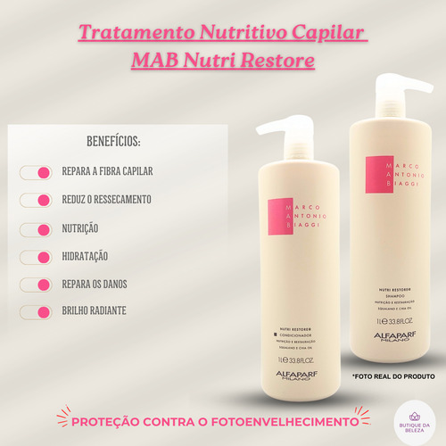 Shampoo E Condicionador Mab Nutri Restore 1l Profissional
