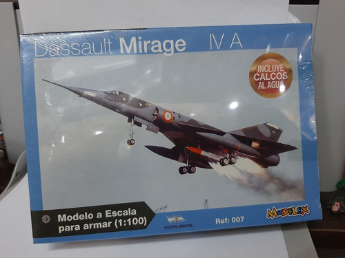 Avion Dassault Mirage IV A Escala 1/100 Marca Modelex  Industria Argentina 