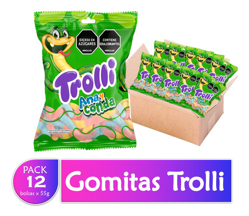 Gomitas Dulces Trolli Ana Y Conda 60grs Pack X12 Uds