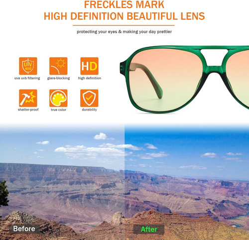 Freckles Mark Vintage Retro 70s Gafas De Sol Para Mujeres Y