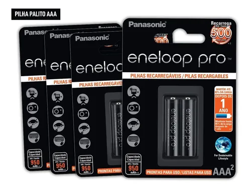 comprar Pilha Eneloop Pro Palito Aaa - 4 Cartelas C\u002F02un