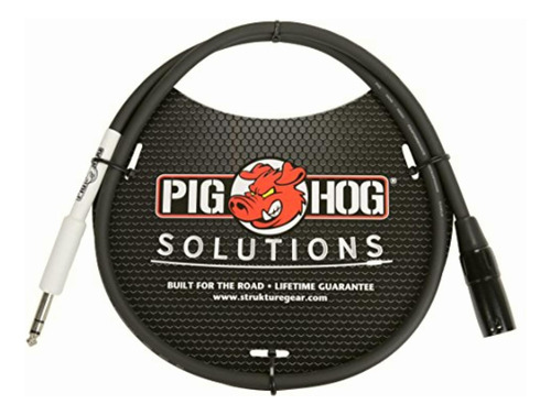 Pig Hog Px4t3 Xlr Male To 1/4  Trs Instrument Cable, 3 Feet