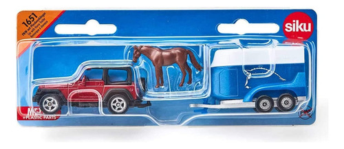 Siku 1651 - Jeep Com Reboque Para Cavalos 1:87 Cor Vermelho