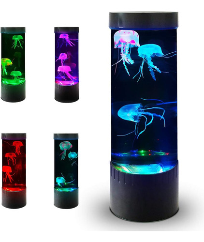 Lámpara Led De Lava De Medusas, Luz Nocturna De 20 Colores C