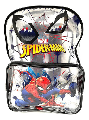 Mochila Escolar Pvc Transparente Spiderman 16