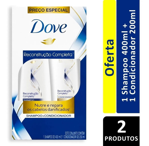 Imagem 1 de 2 de Shampoo 400ml + Condicionad 200ml Dove Reconstrução Completa