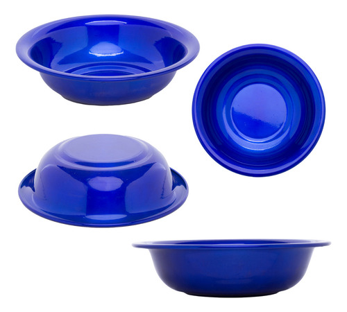 Bacia De Alumínio Cor Azul N30 Redonda Linda
