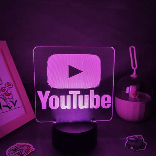 Lámparas De Lava Con Logotipo De Youtube 3d Led Rgb Neon Nig