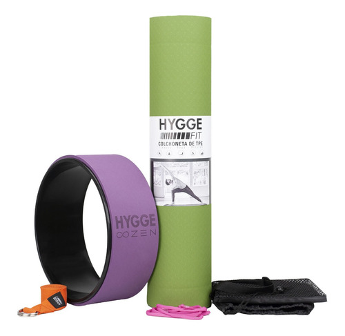 Kit Yoga Mat Colchoneta Tpe 6mm C/funda + Cinturón + Rueda