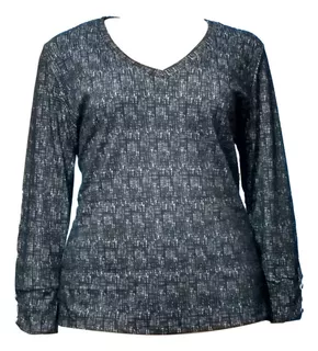 Blusa Plus Size Fem De Frio Em Malha Mesclada 349