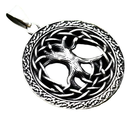 Collar + Medallón Vikingo Yggdrasil Árbol De La Vida Acero B