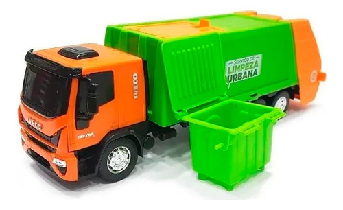 Caminhão De Brinquedo Coletor Lixo Iveco Com Lixeira Criança Cor Sortido