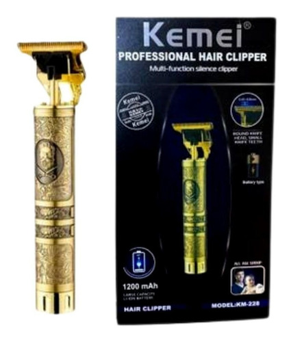 Imagen 2 de 2 de Recortadora Kemei KM-228 dorada 100V/240V