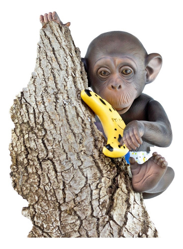 Boneco Macaco Little Caco Realista Com Bananinha - Omg Kids