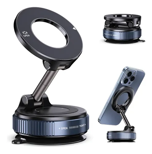 Suporte Celular Carro Magnetico Rotativo 360dobravel Ventosa