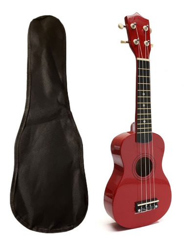 Imagen 1 de 8 de Ukelele De Madera Soprano Con Funda Manual Y Lecciones