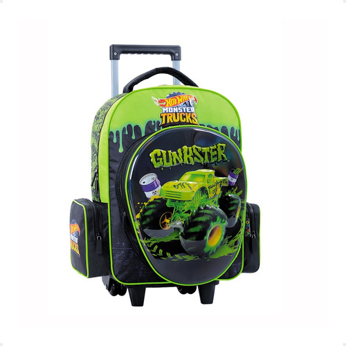 Mochila Carro Ruedas Escolar Hot Wheels Gunkster 35x25 Cm