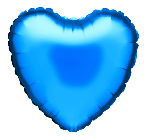 Balão metalizado coração azul decoração 45 Cm 1 Unidade