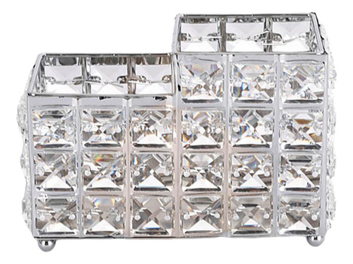 Crystal Makeup Brush Holder Ceja Lápiz Pen Plata B Plata B