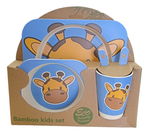 Set Alimentación Para Niño/a Bebe Bamboo 5 Pcs