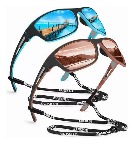 Gafas De Sol Polarizadas Para Hombre, 2 Unidades, Pesca, Via